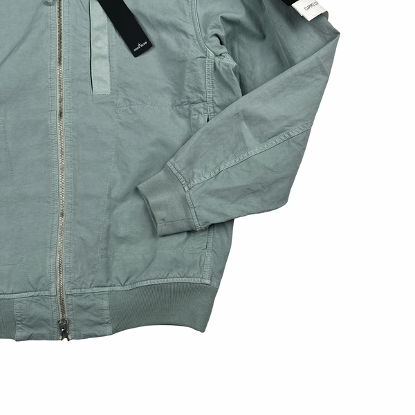 Stone Island 2023 Baby Blue Cupro Cotton Twill-TC Bomber Jacket - Small - XL