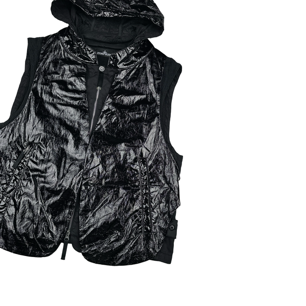 Stone Island 2022 Black Shadow Project Glass Linen Utility Vest - Large