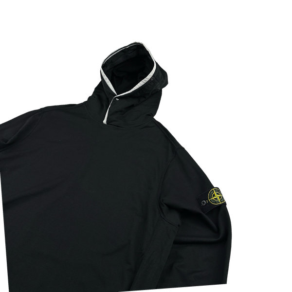 Stone Island 2022 Black Pullover Striped Hoodie - XL