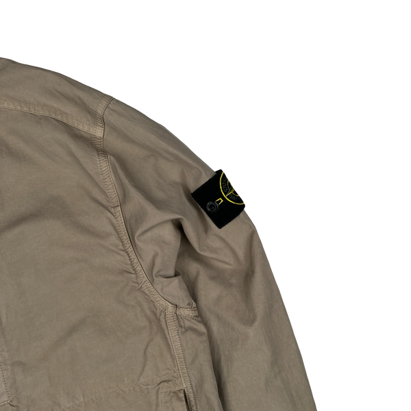 Stone Island 2023 Brown Cupro Cotton Twill-TC Bomber Jacket - Large