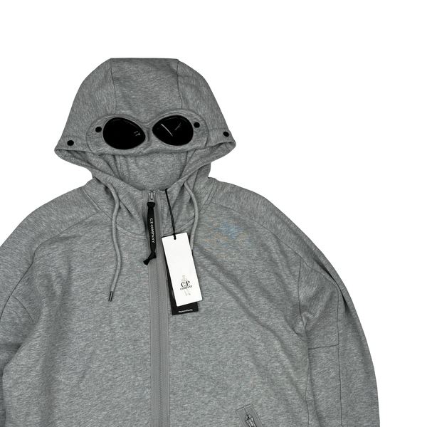 CP Company Grey Cotton Goggle Hoodie - Medium