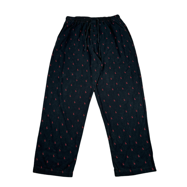 Ralph Lauren Black Cotton Lightweight Pyjama Bottoms - Medium