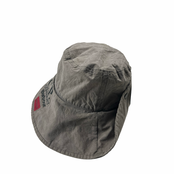CP Company x Barbour Grey Waxed Google Bucket Hat - Medium