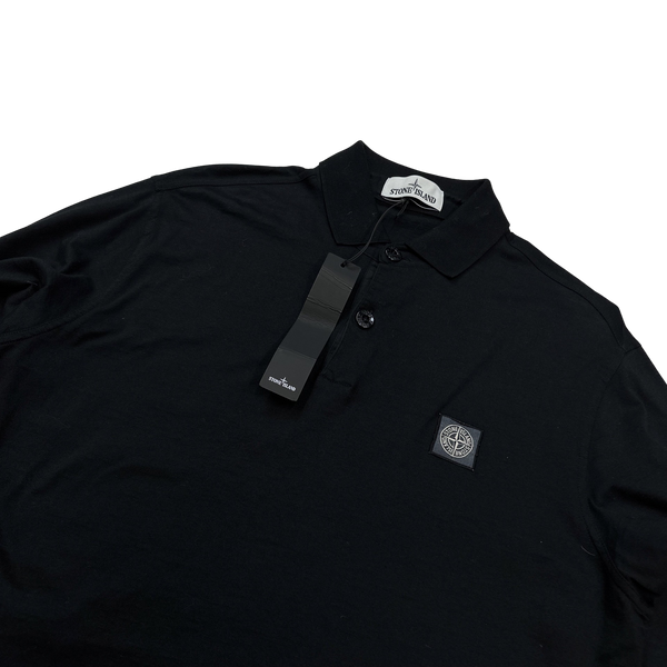Stone Island 2017 Black Longsleeve Cotton Polo Shirt - XL