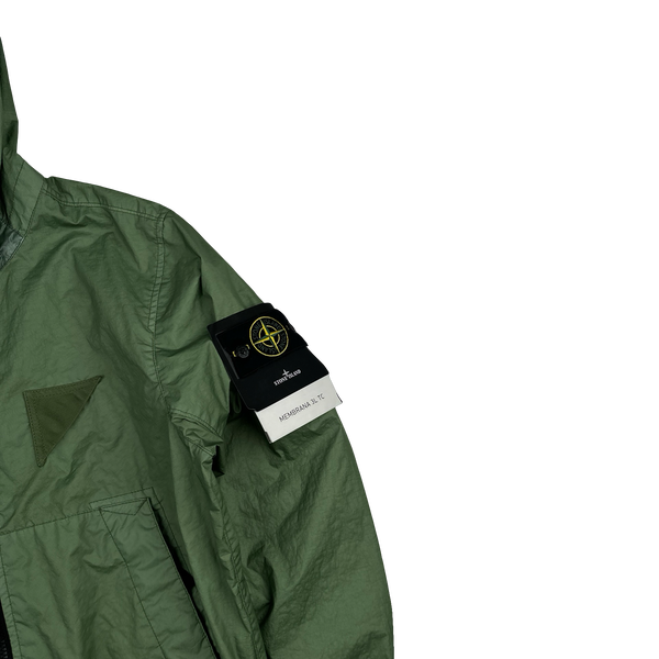 Stone Island 2023 Green Membrana 3L TC Hooded Jacket - Medium