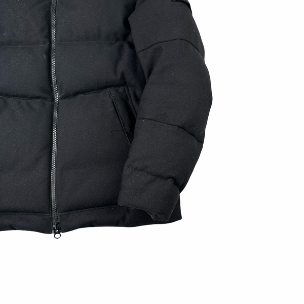 Stone Island 2021 Black Shearling Neck SW 3L Down Filled Ghost Puffer - Small