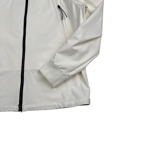 CP Company White Soft Shell R Goggle Hooded Zipped Jacket - XXL