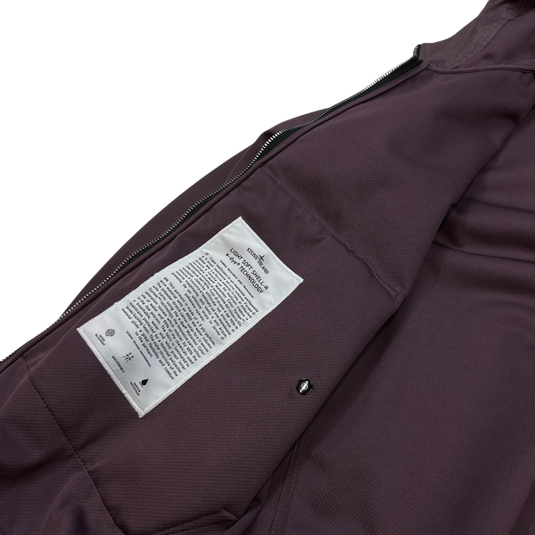 Stone Island 2021 Plum Soft Shell e-Dye Hooded Jacket - Large