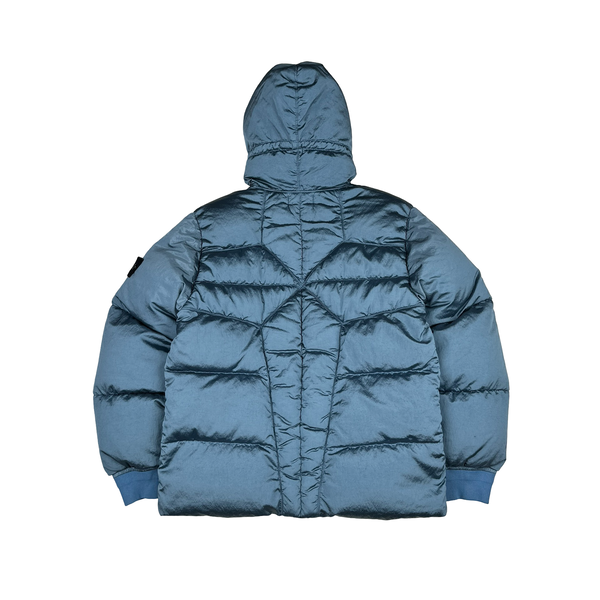 Stone Island 2022 Baby Blue Nylon Metal Econyl Down Puffer Jacket - Large