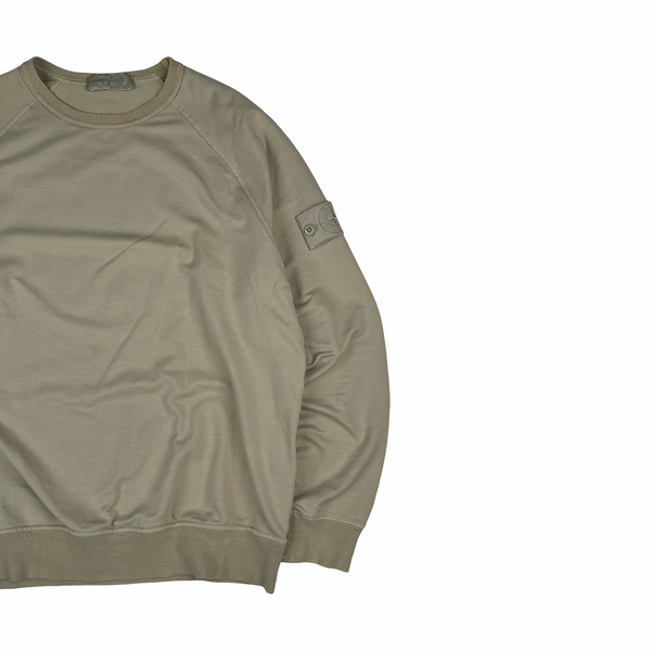 Stone Island 2021 Beige Ghost Piece Cotton Crewneck - Small