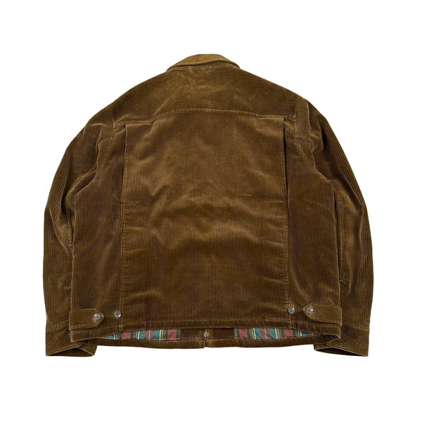 Ralph Lauren Brown Corduroy Cotton Lined Zipped Jacket - XL