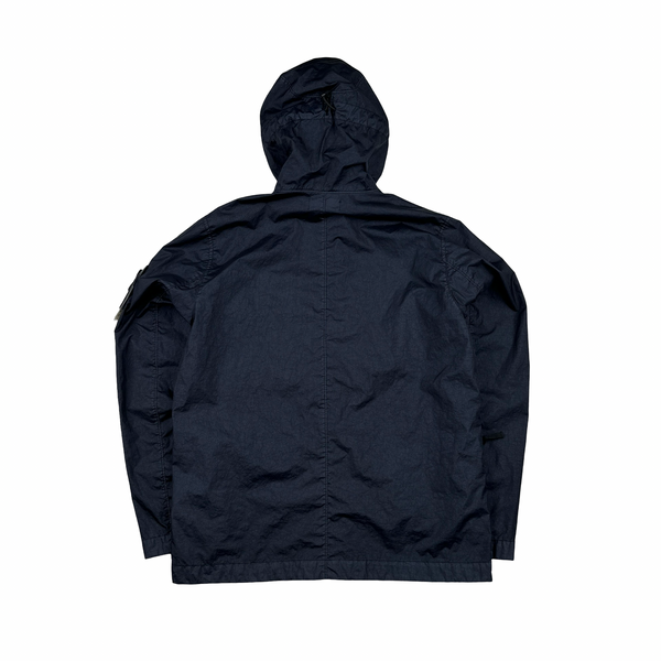 Stone Island 2022 Membrana 3L TC Navy Hooded Jacket - Medium