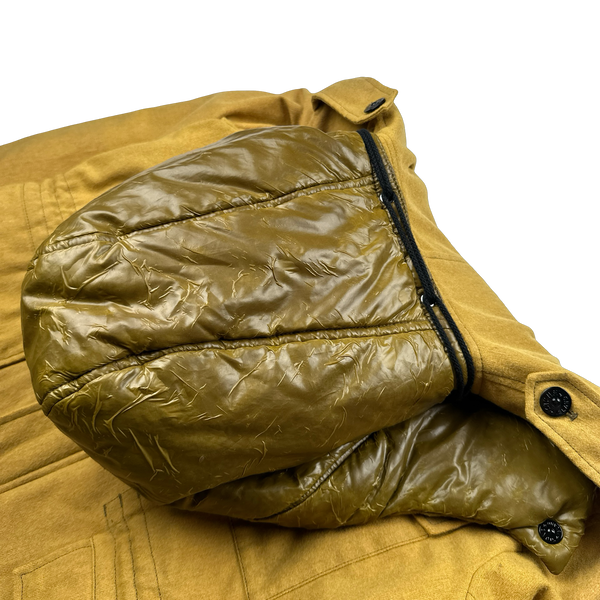 Stone Island 2014 Ice Wool Blend Yellow Down Jacket - Large