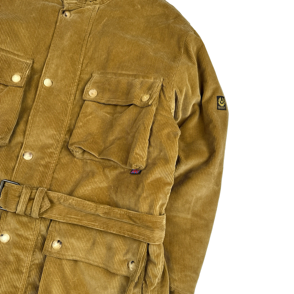 Belstaff Brown Trailmaster Multi Pocket Field Corduroy Zipped Heavyweight Jacket - Large