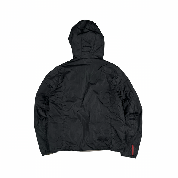 Prada Grey/Khaki Red Tab Reversible Nylon Windbreaker Jacket - Large