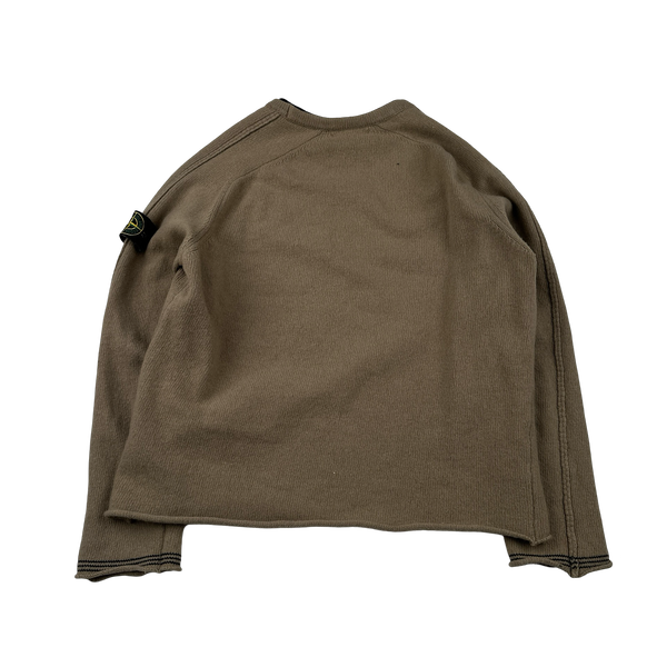 Stone Island 2005 Brown Wool Crewneck Jumper - Medium