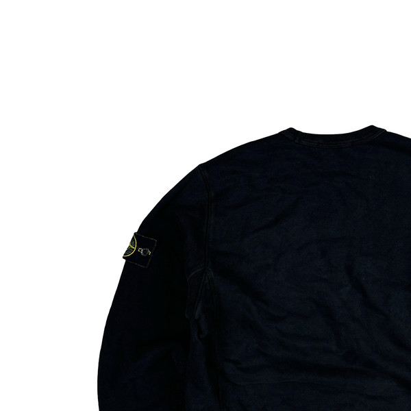 Stone Island 2019 Black Cotton Pullover Crewneck - Small