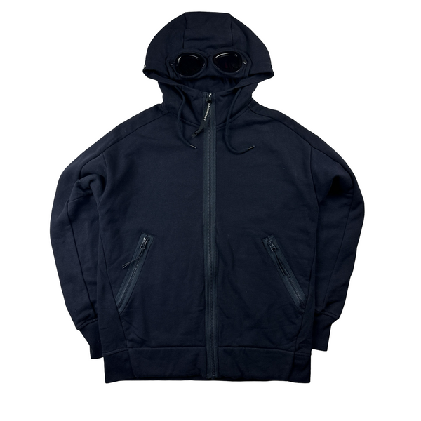 Cp company goggle hoodie navy hotsell