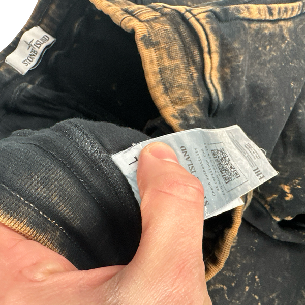 Stone Island Camo OVD Black Cotton Joggers - Large