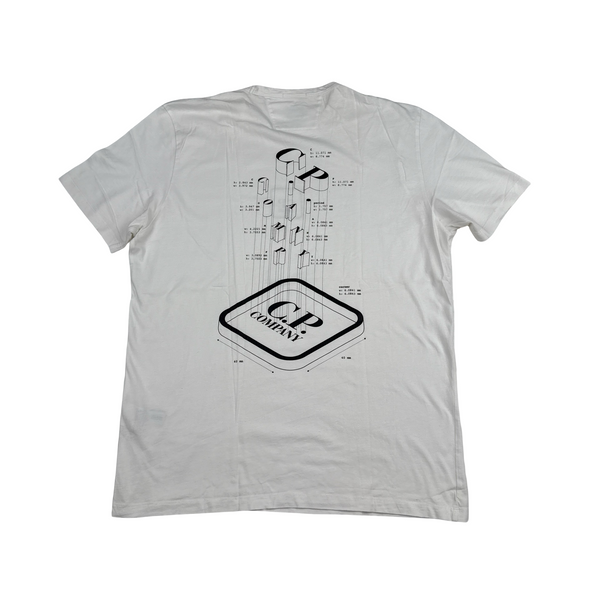 CP Company Graphic Spellout White T Shirt - XL