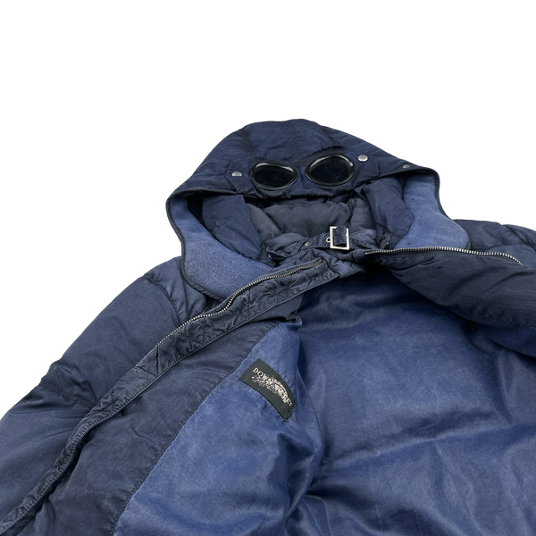 CP Company Blue Down Filled Frosted Nylon Puffer Jacket - Large