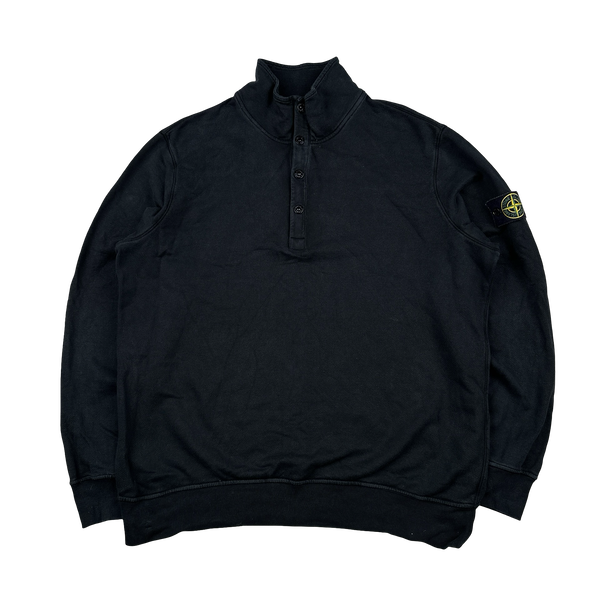 Stone Island 2014 Black Cotton Quarter Zip Jumper - 3XL