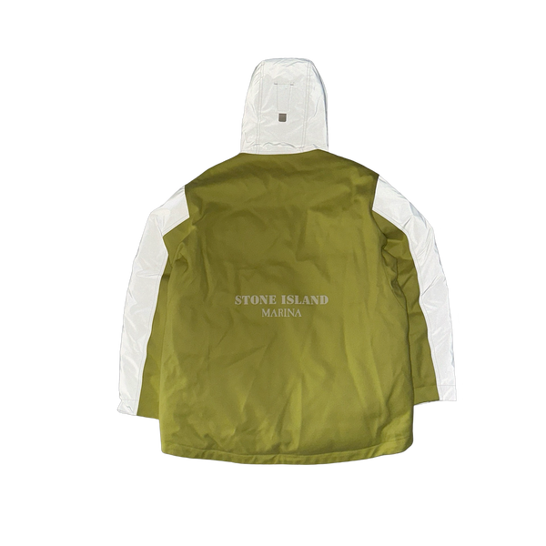 Stone Island 2024 Panno Resinato Plated Reflective Down Marina Parka Jacket - Large