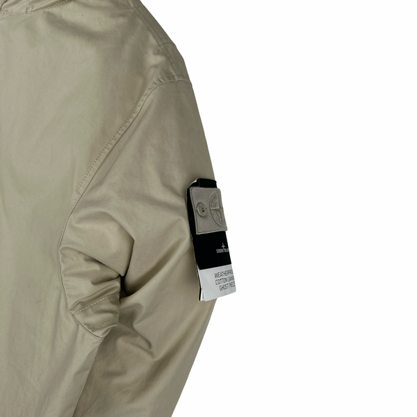 Stone Island 2024 Weatherproof Cotton Canvas Beige Ghost Piece Jacket - Large - XL