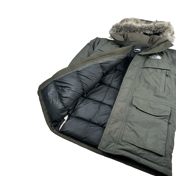 North Face Khaki Hyvent Fur Hood Down Filled Parka Jacket - XS