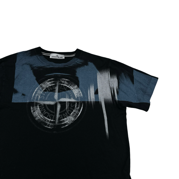 Stone Island 2022 Graphic Print Black T Shirt - Large