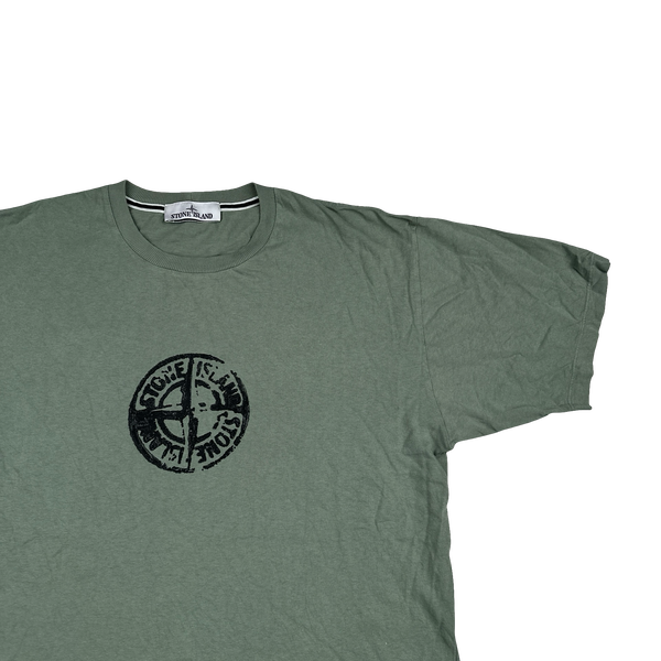 Stone Island 2023 Green Graphic Compass Short Sleeved T Shirt - Medium