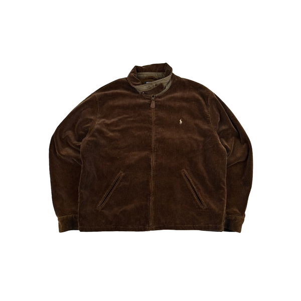 Ralph Lauren Brown Corduroy Cotton Lined Zipped Jacket - XL