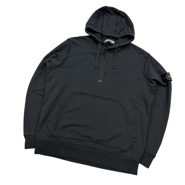 Stone Island 2023 Charcoal Cotton Pullover Hoodie - XXL