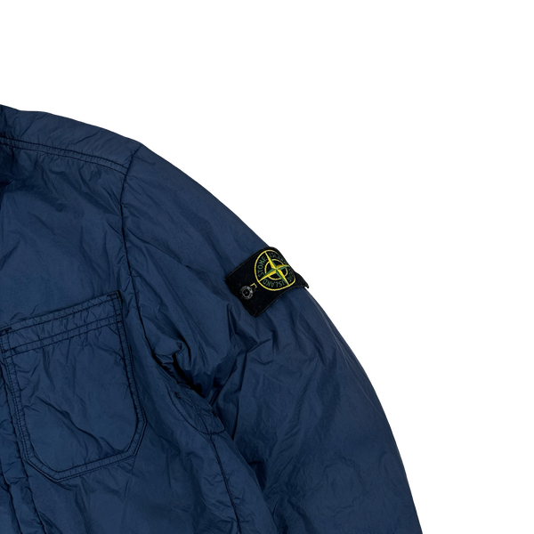 Stone Island Navy Garment Dyed Crinkle Reps Blazer - Small