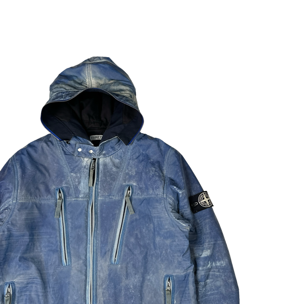 Stone Island 2010 Blue Liquid Reflective Jacket - Large