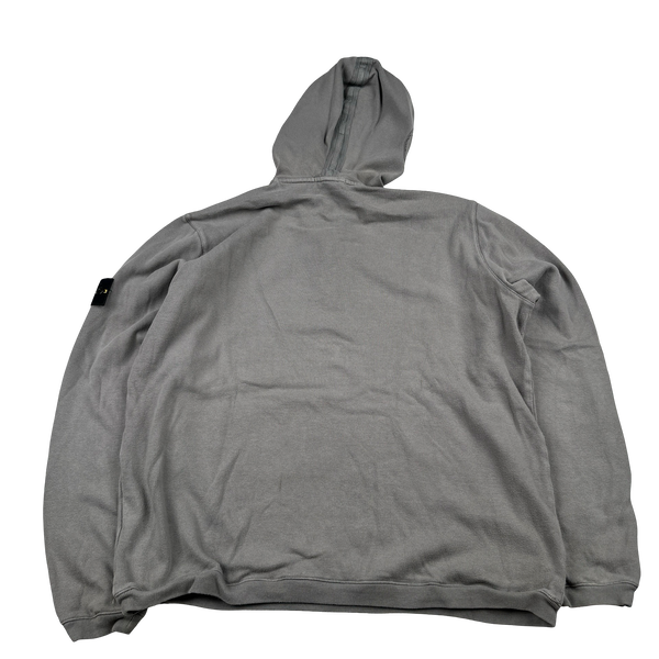 Stone Island 2009 Grey Cotton Quarter Zipped Hoodie - XXL