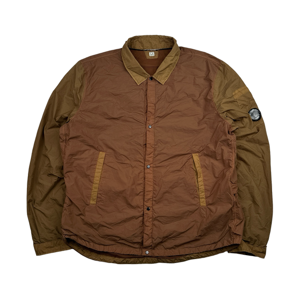 CP Company Brown Colour Block Taylon P Nylon Overshirt - XL