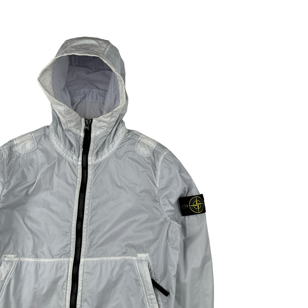 Stone Island 2018 Ice White Lamy Flock Hooded Jacket - Small