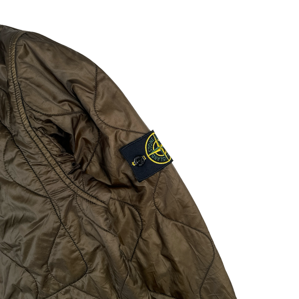 Stone Island 2007 Khaki Quilted Padded Bomber Jacket - Large