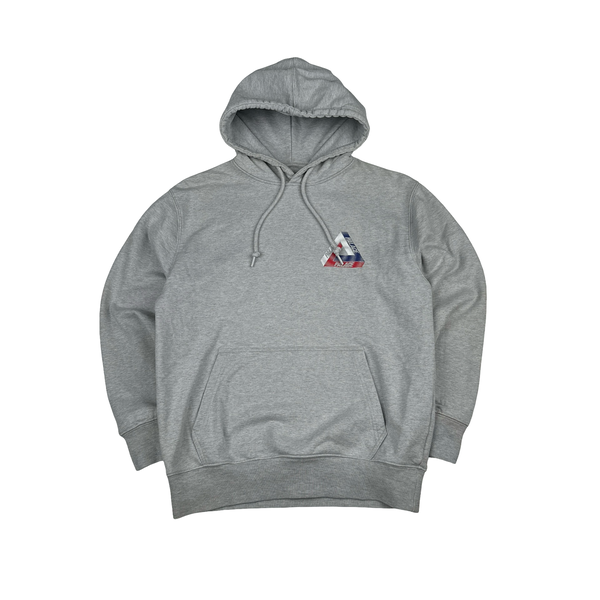 Palace Graphic Grey Cotton Spellout Hoodie - Small