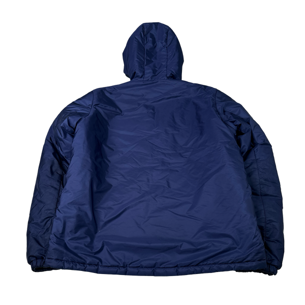 Prada Blue Reversible Triangle Tab Zipped Puffer Jacket - XL