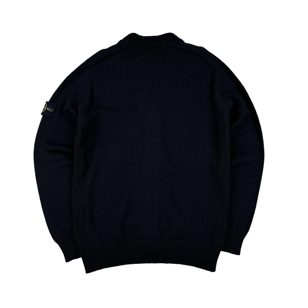 Stone Island 2022 Black Knitted Buttoned Cardigan Jumper - Large