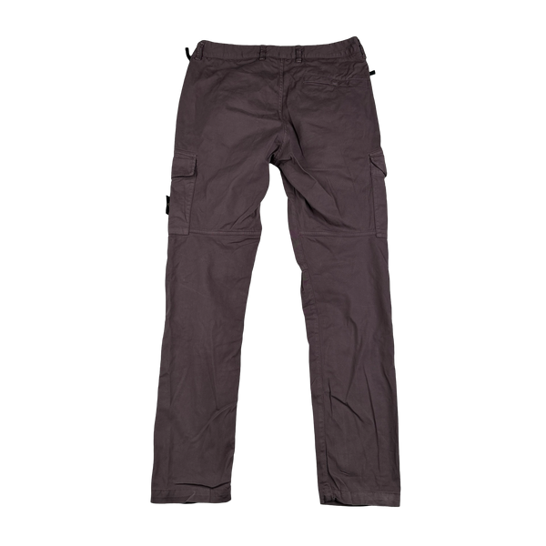Stone Island 2021 Purple Thick Cotton Cargo Trousers - 30"
