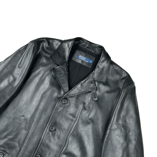 Ralph Lauren Wool Lined Heavyweight Leather Jacket - Large