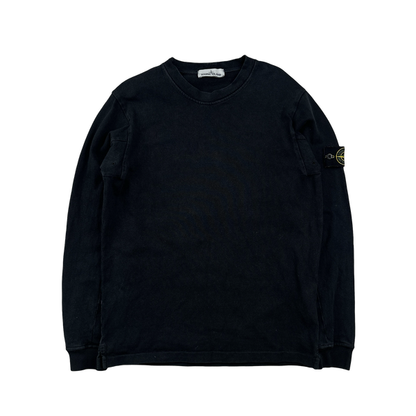 Stone Island 2015 Black Cotton Crewneck Jumper - Medium