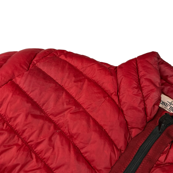 Stone Island 2013 Red Garment Dyed Down Puffer Jacket - Small