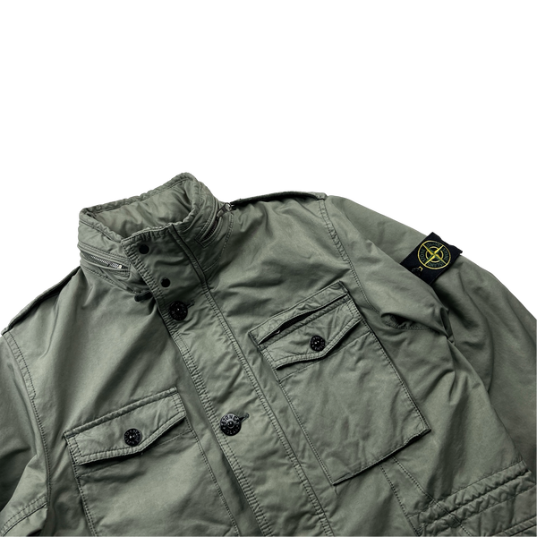 Stone Island Olive Green David TC Quilted Jacket - Large