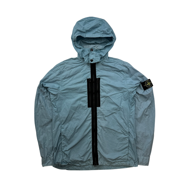 Stone Island Baby Blue Paracadute Hooded Overshirt - Medium