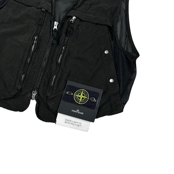 Stone Island 2024 Black David Light-TC Poly Net Gilet - Small