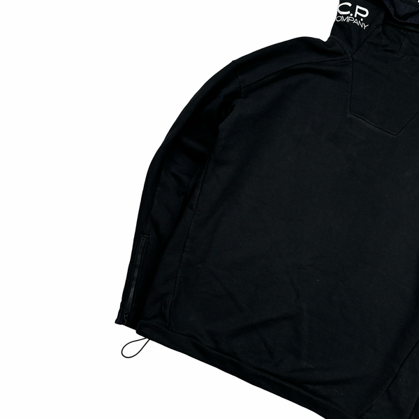 CP Company Black Lens Viewer Spellout On Hood Pullover Hoodie - XL